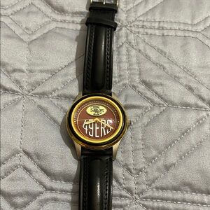 San Francisco NFL 49ers Gold, Black Leather Watch! Limited Edition. Men’s watch